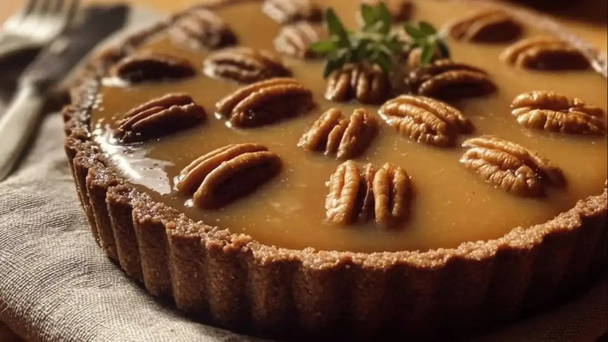 Tarte d'automne au café et noix, recette gourmande et facile à réaliser.