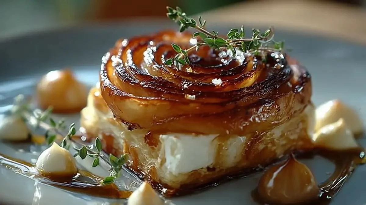 Feuilletés au chèvre accompagné de confit d'oignon délicieux