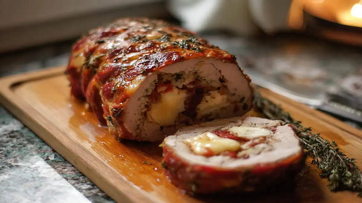 Roulade de filet mignon au fromage et aux herbes