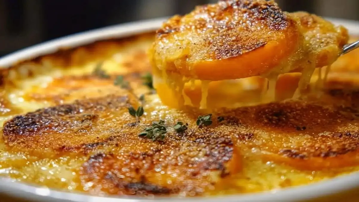 Gratin Dauphinois de Butternut, spécialité française crémeuse et savoureuse