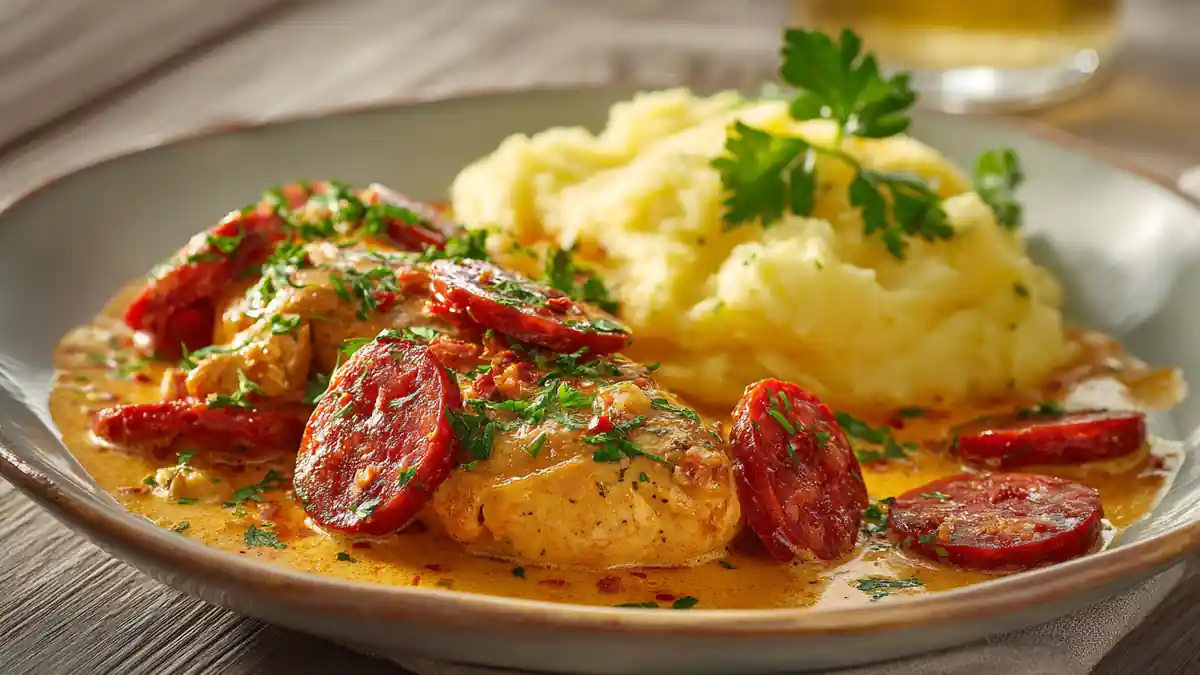 Poulet Fondant au Chorizo : Explosion de Saveurs Crémeuses en Moins de 30 Minutes !