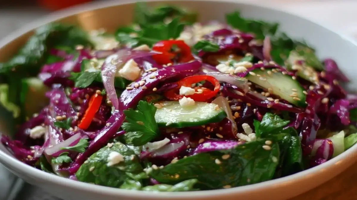 Salade fraîche et croquante avec légumes colorés dans un bol