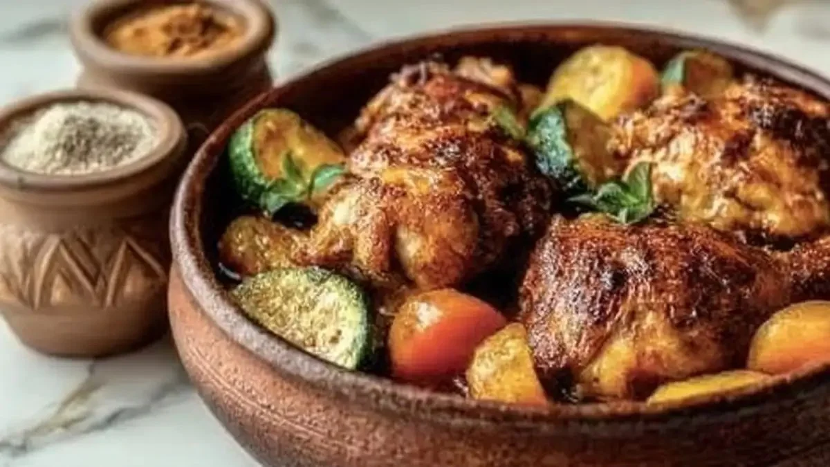 Tajine de poulet aux épices, plat savoureux et traditionnel