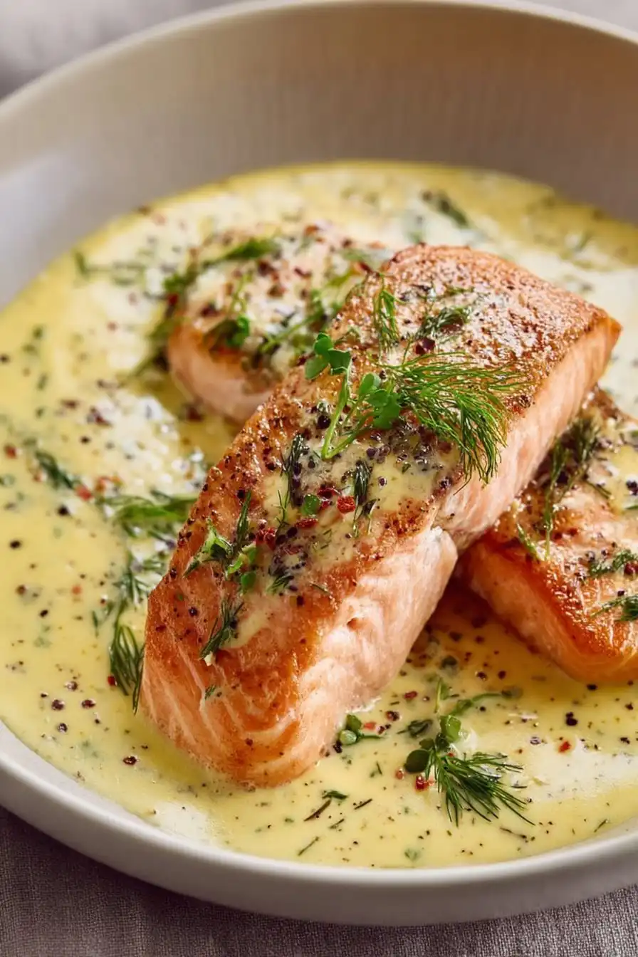 Saumon four crème moutarde