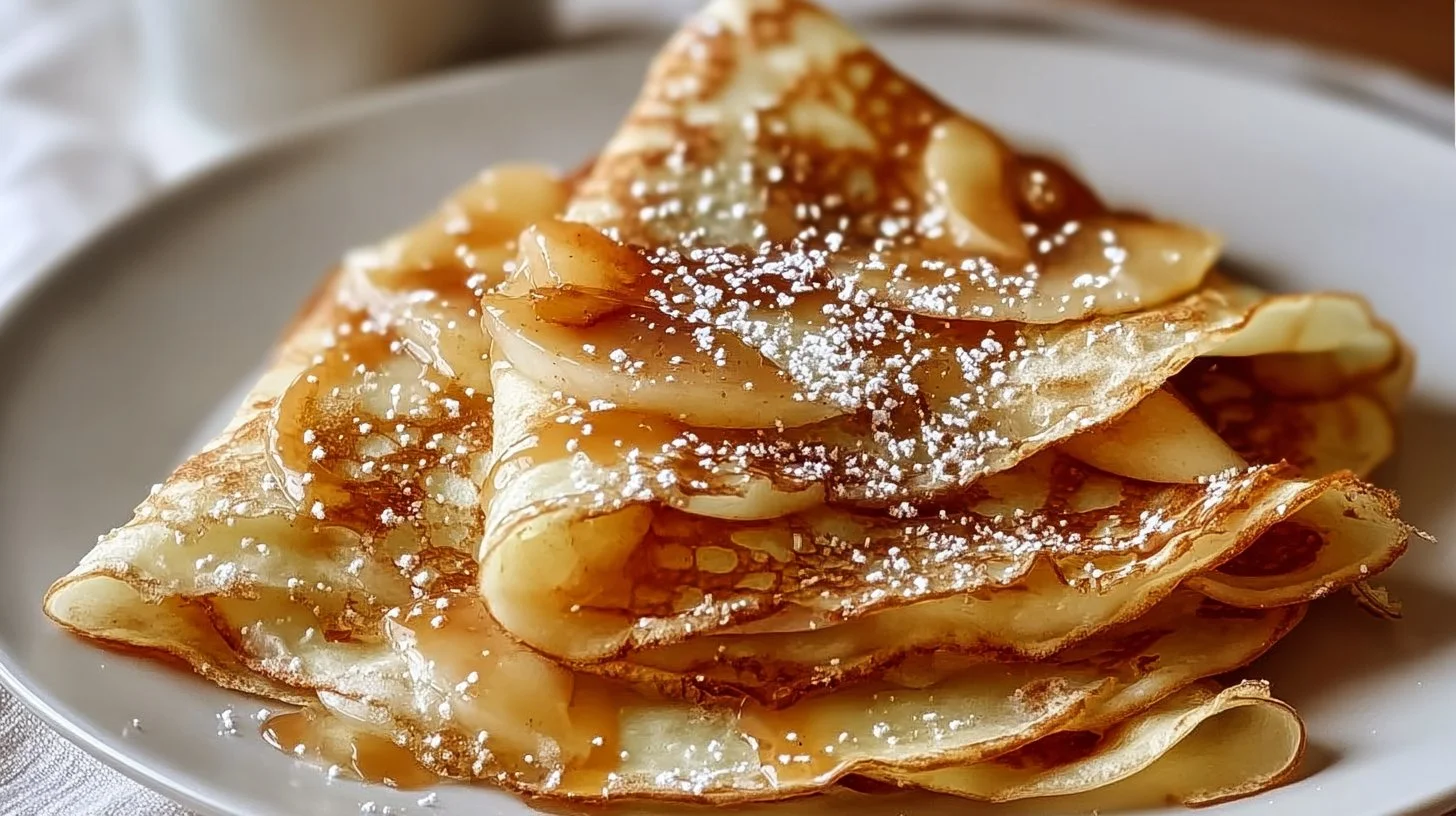 Crêpes aux pommes matefaim avec sauce caramel
