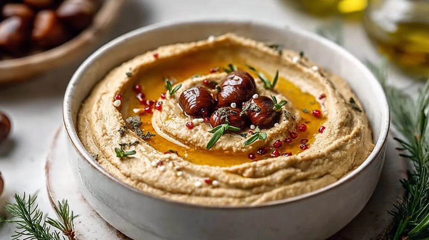 Houmous de châtaigne crémeux pour un repas de Noël festif