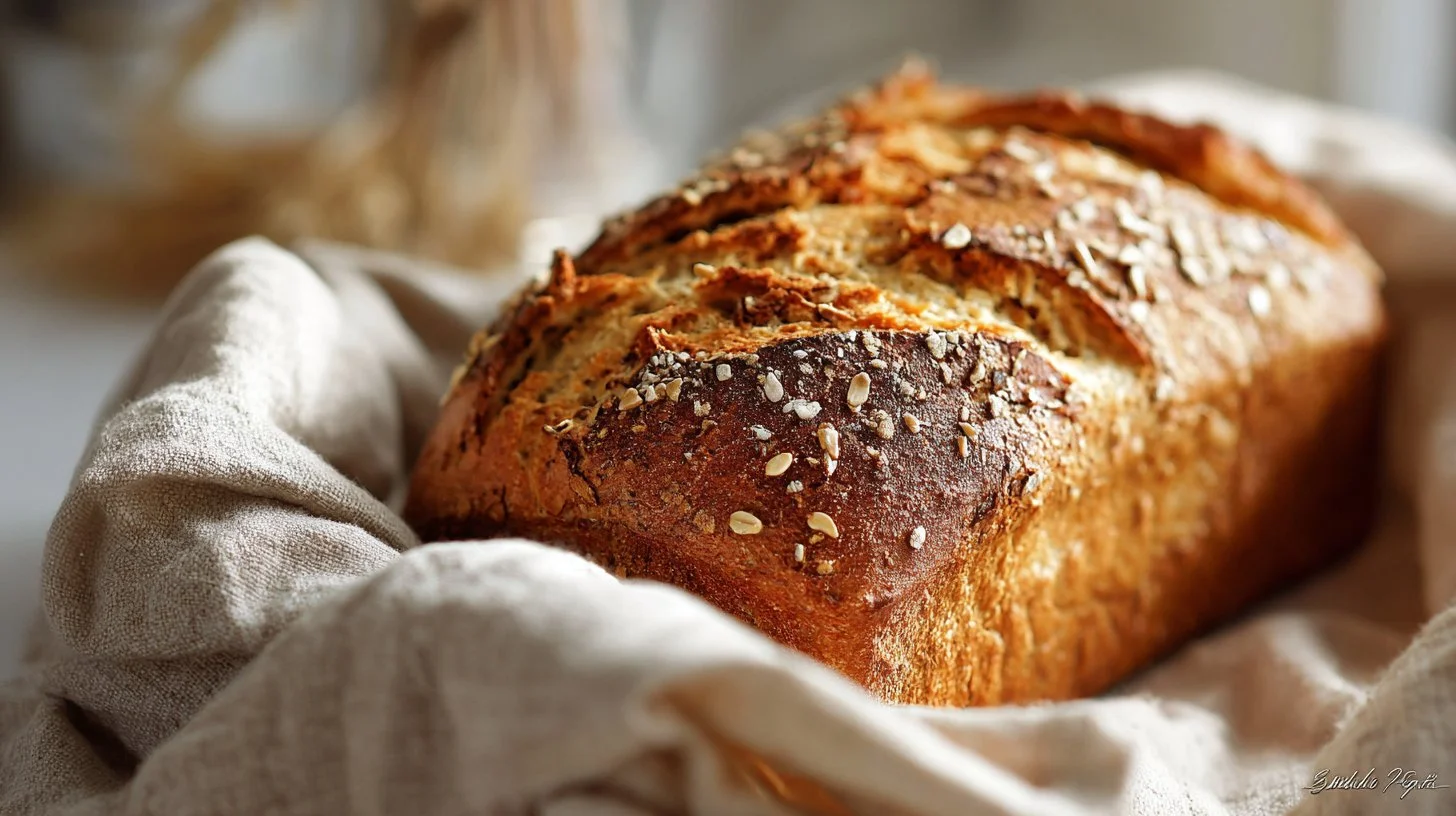 Pain intégral fait maison avec des grains entiers et des ingrédients sains