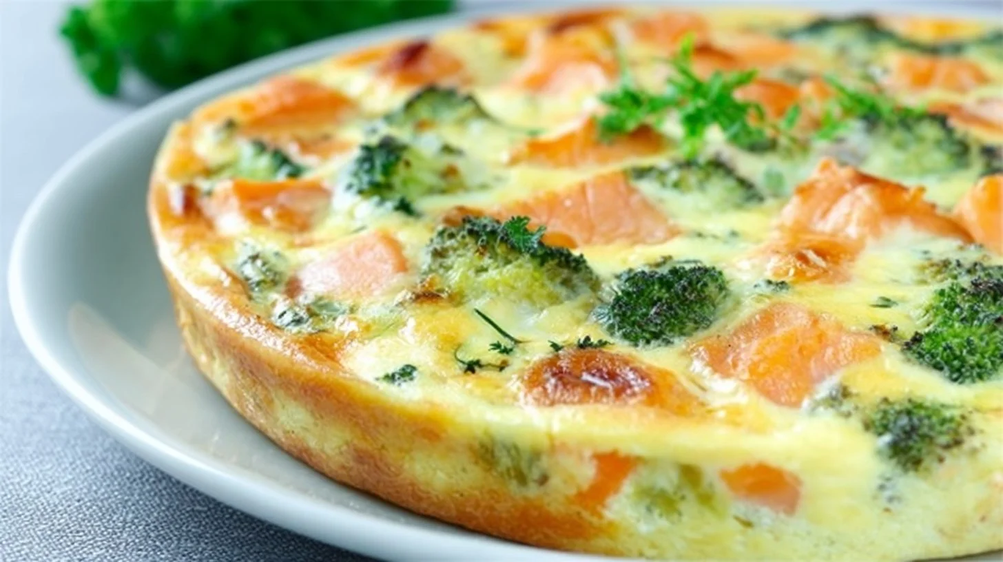 Quiche au saumon et brocoli, recette diététique rapide et savoureuse