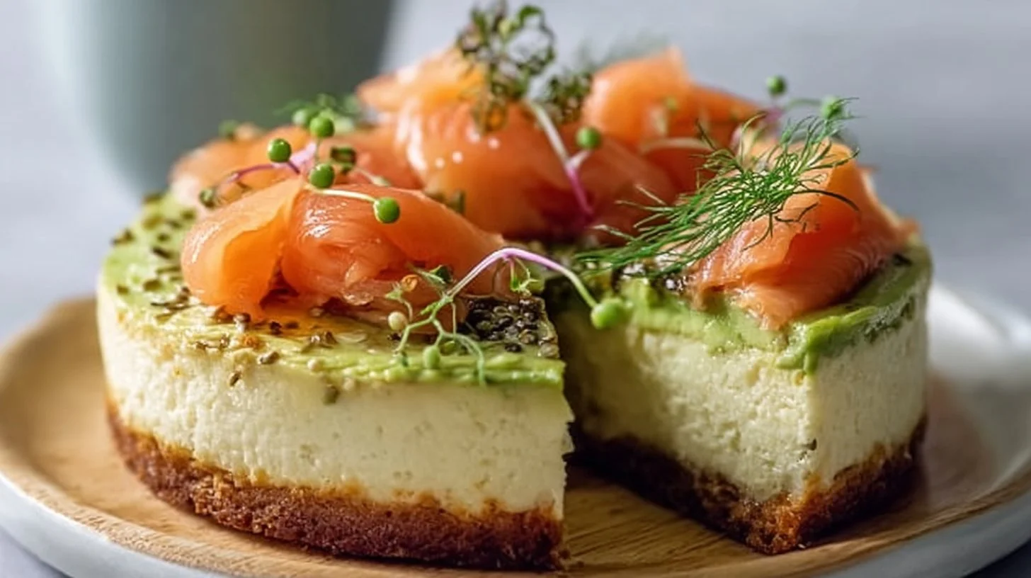 Cheesecake salé à l’avocat et au saumon fumé