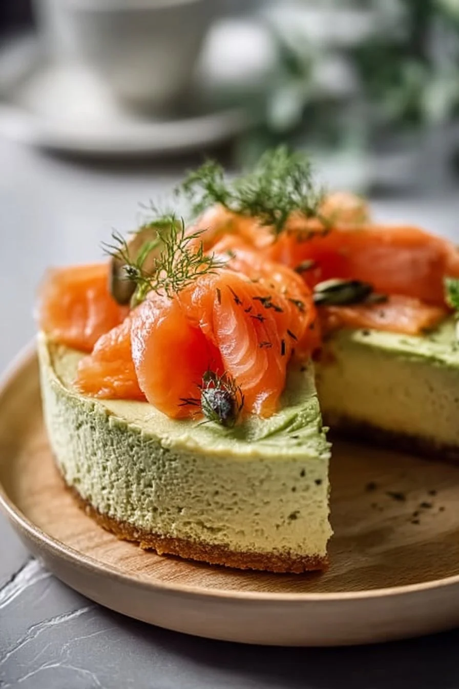 Cheesecake salé à l'avocat et au saumon fumé