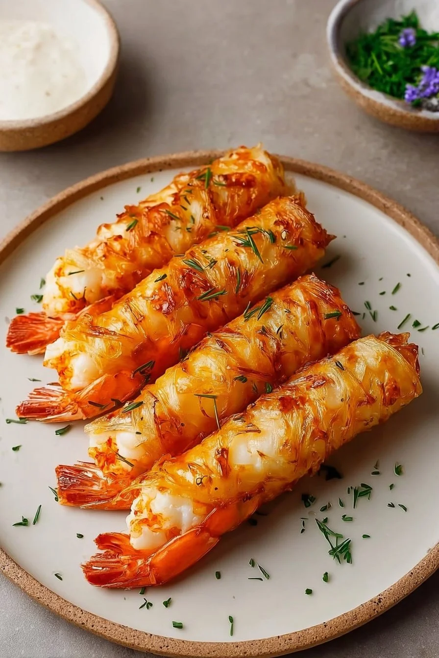 Crispy shrimp and garlic cigars