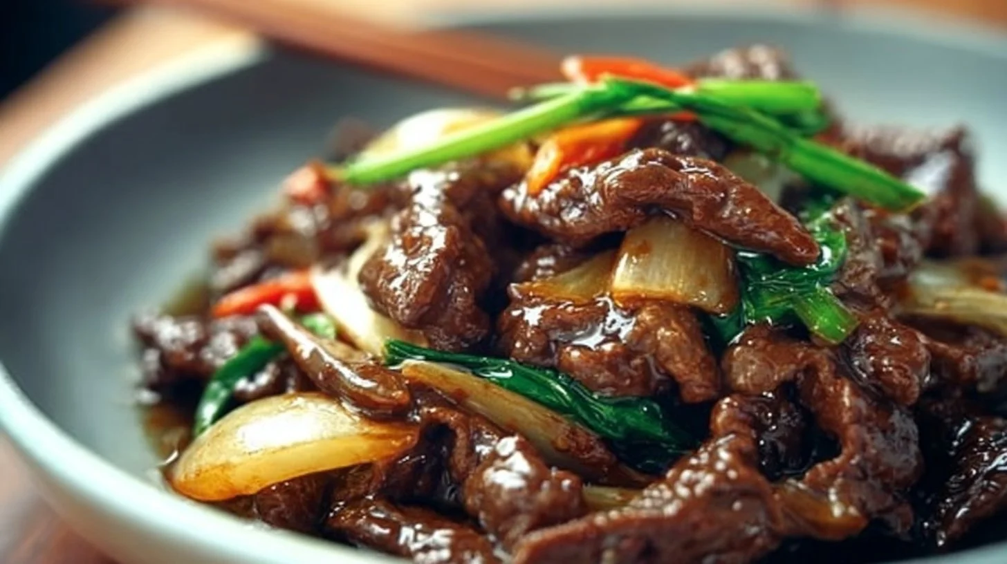 Boeuf sauté aux oignons savoureux : un repas sain équilibré rapide