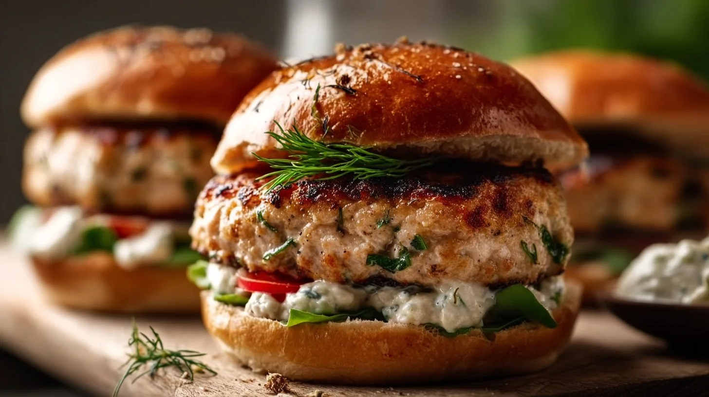 Burgers de poulet grecs savoureux : un repas rapide avec pita et salade grecque