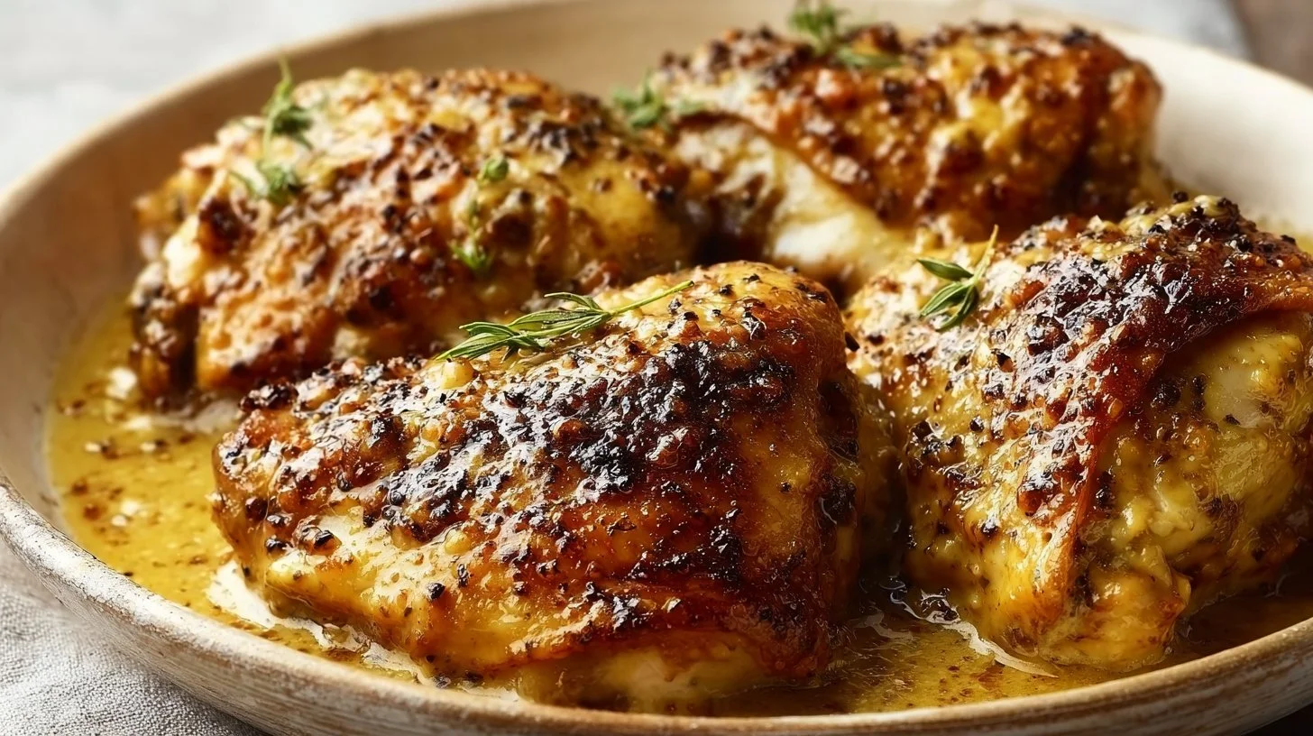 Poulet à la moutarde mijoté : un plat familial savoureux