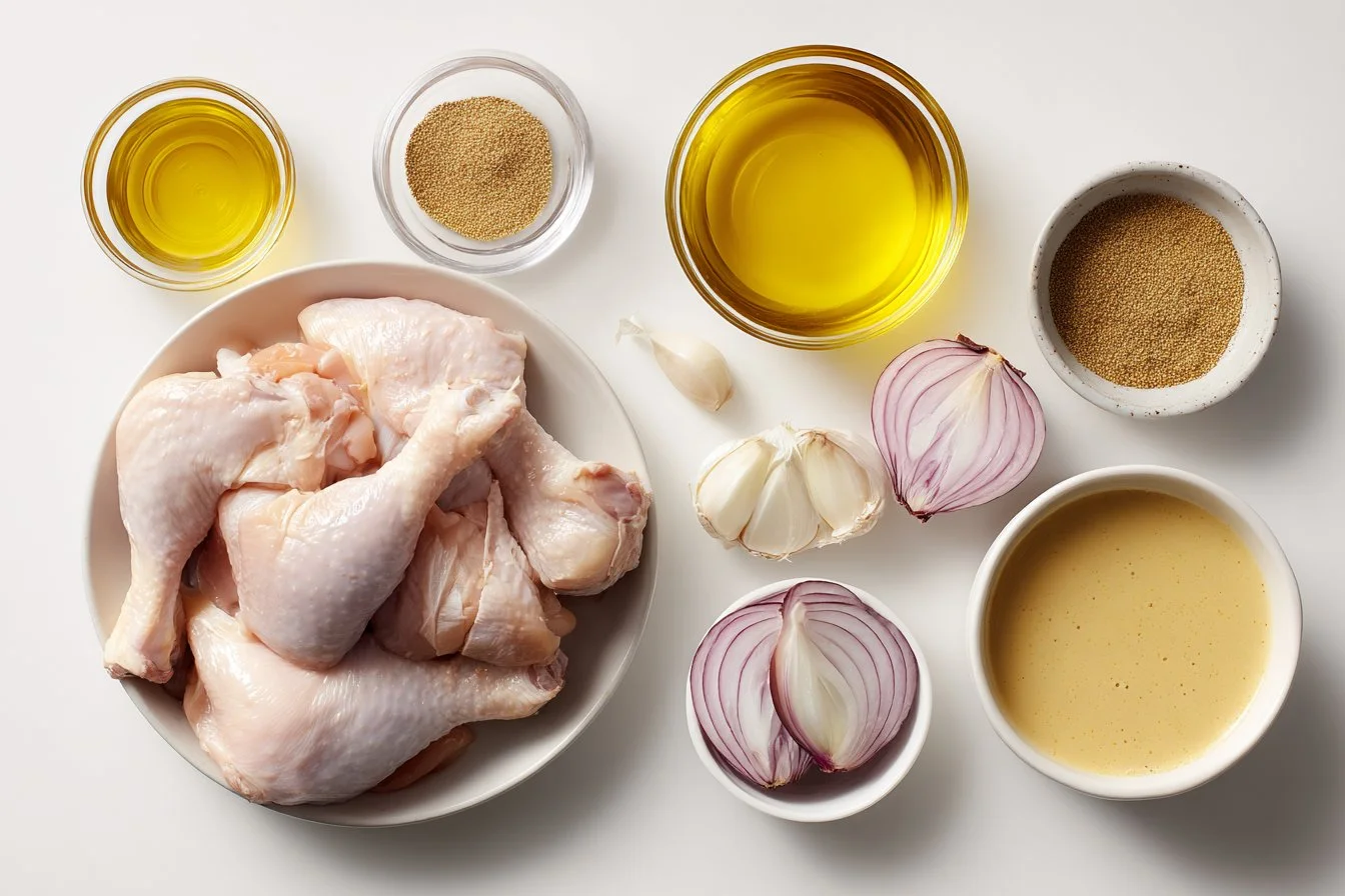 Poulet mijoté à la moutarde à l’ancienne