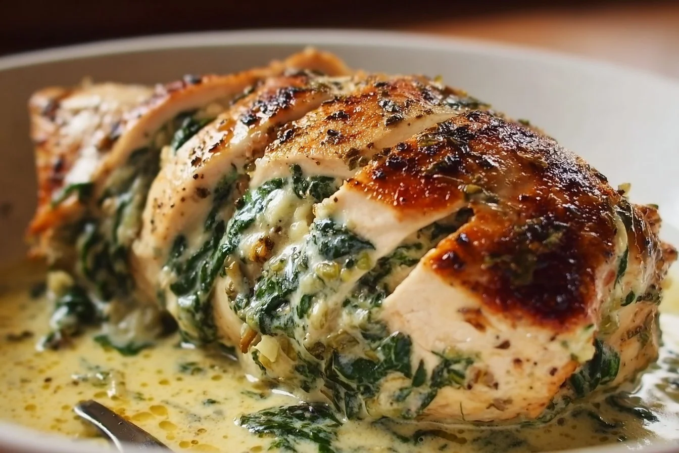 Découvrez le Poulet Farci aux Épinards Crémeux : Un Dîner Réconfortant