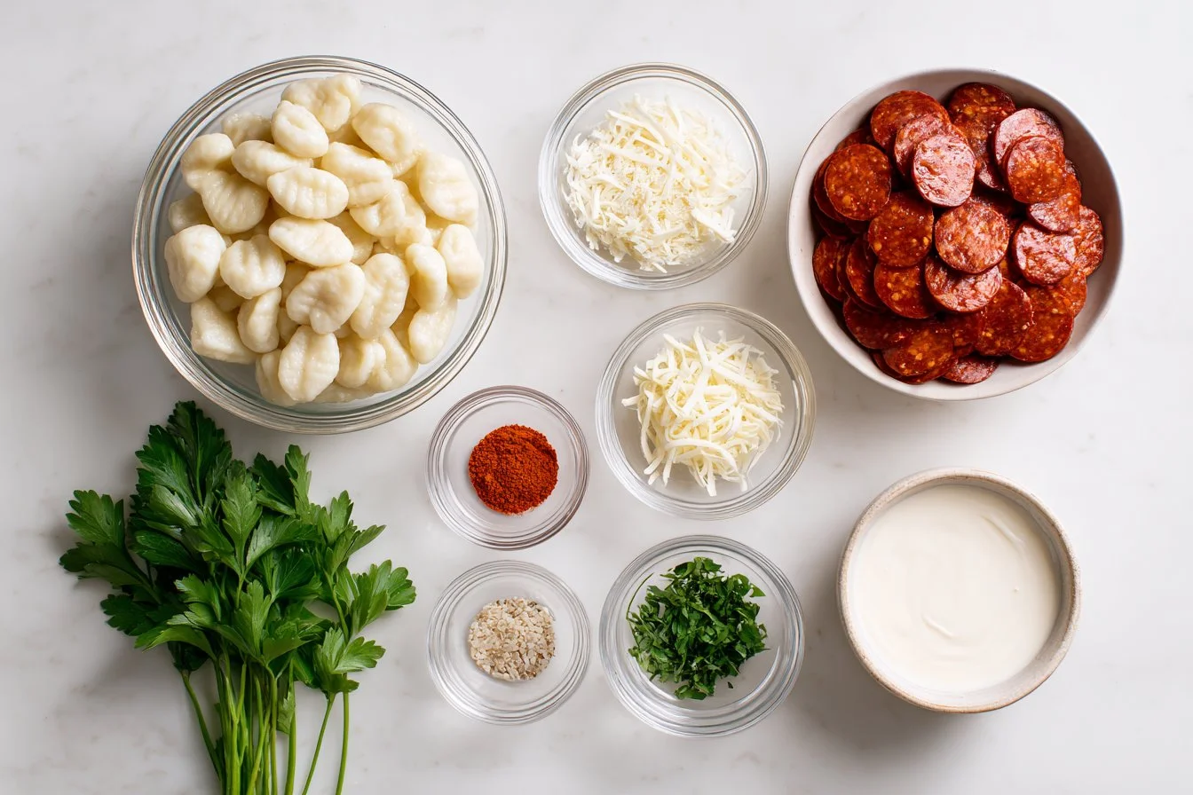 Gratin de gnocchis au chorizo