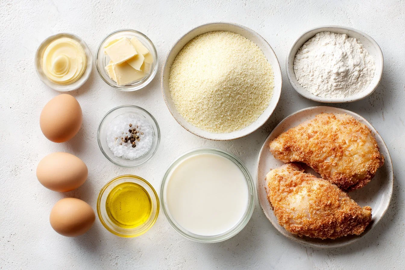 Crispy Parmesan Chicken with Creamy Garlic Sauce