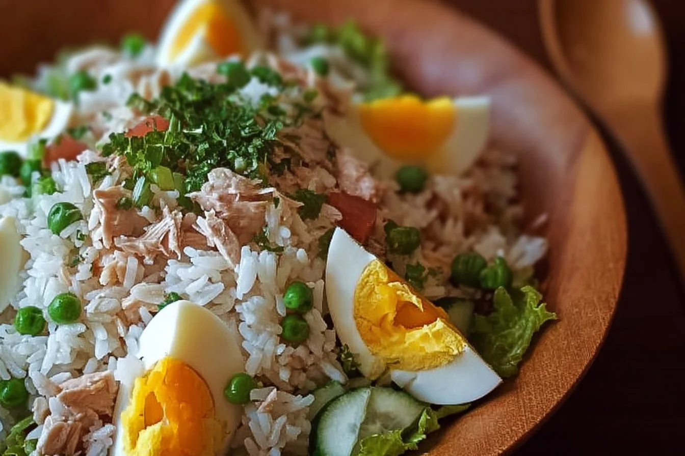 Salade estivale rafraîchissante au riz et thon pour vos déjeuners