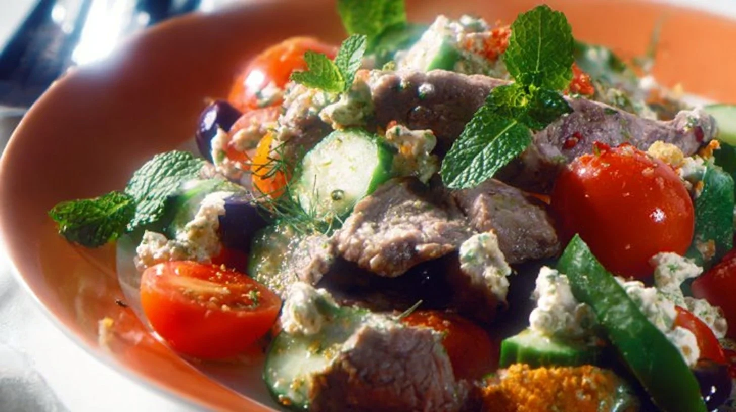 Salade tiède d’agneau et de menthe : Une explosion de saveurs fraîches et réconfortantes