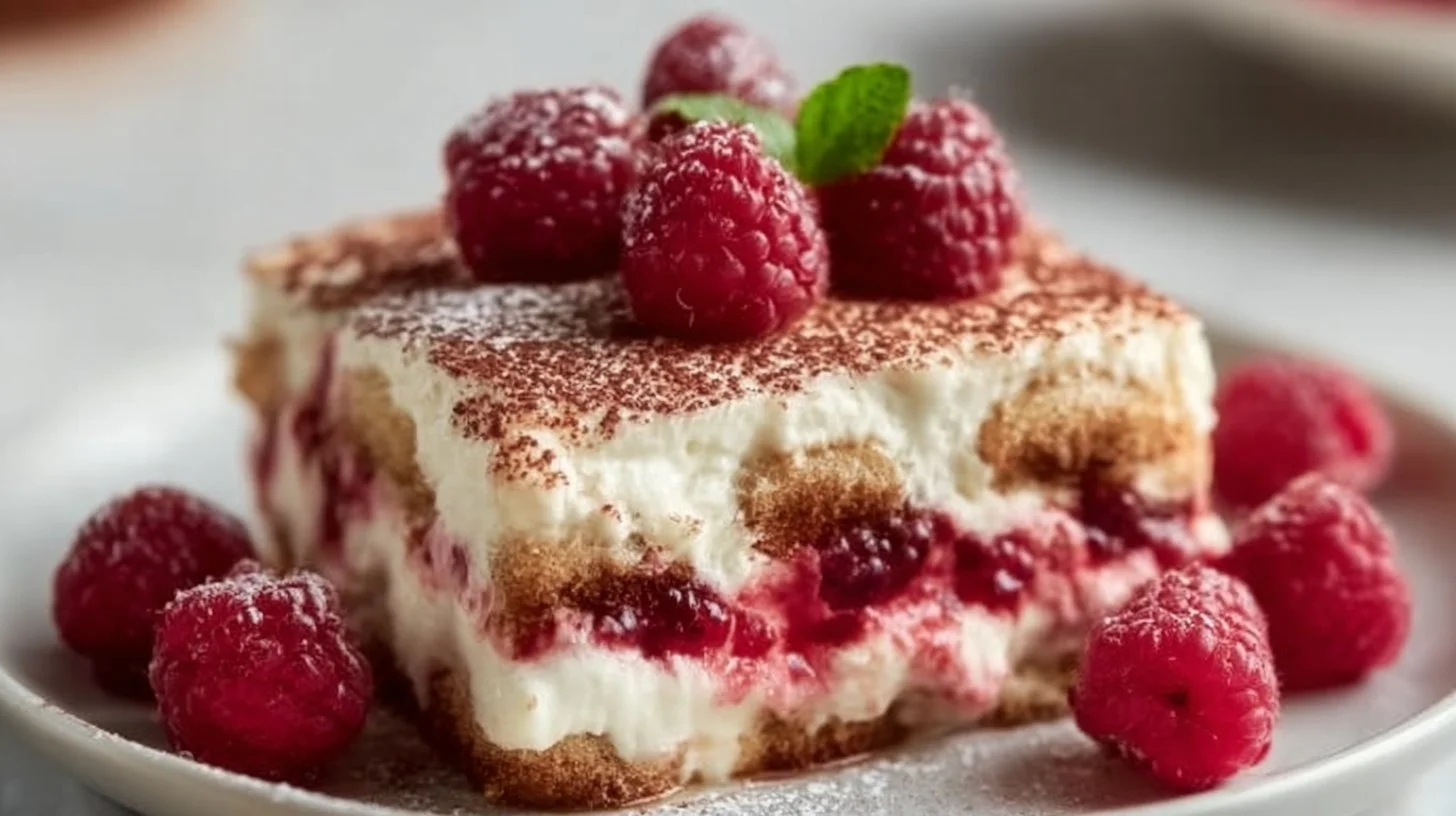 Tiramisu crémeux à la framboise : un dessert réconfortant et délicieux