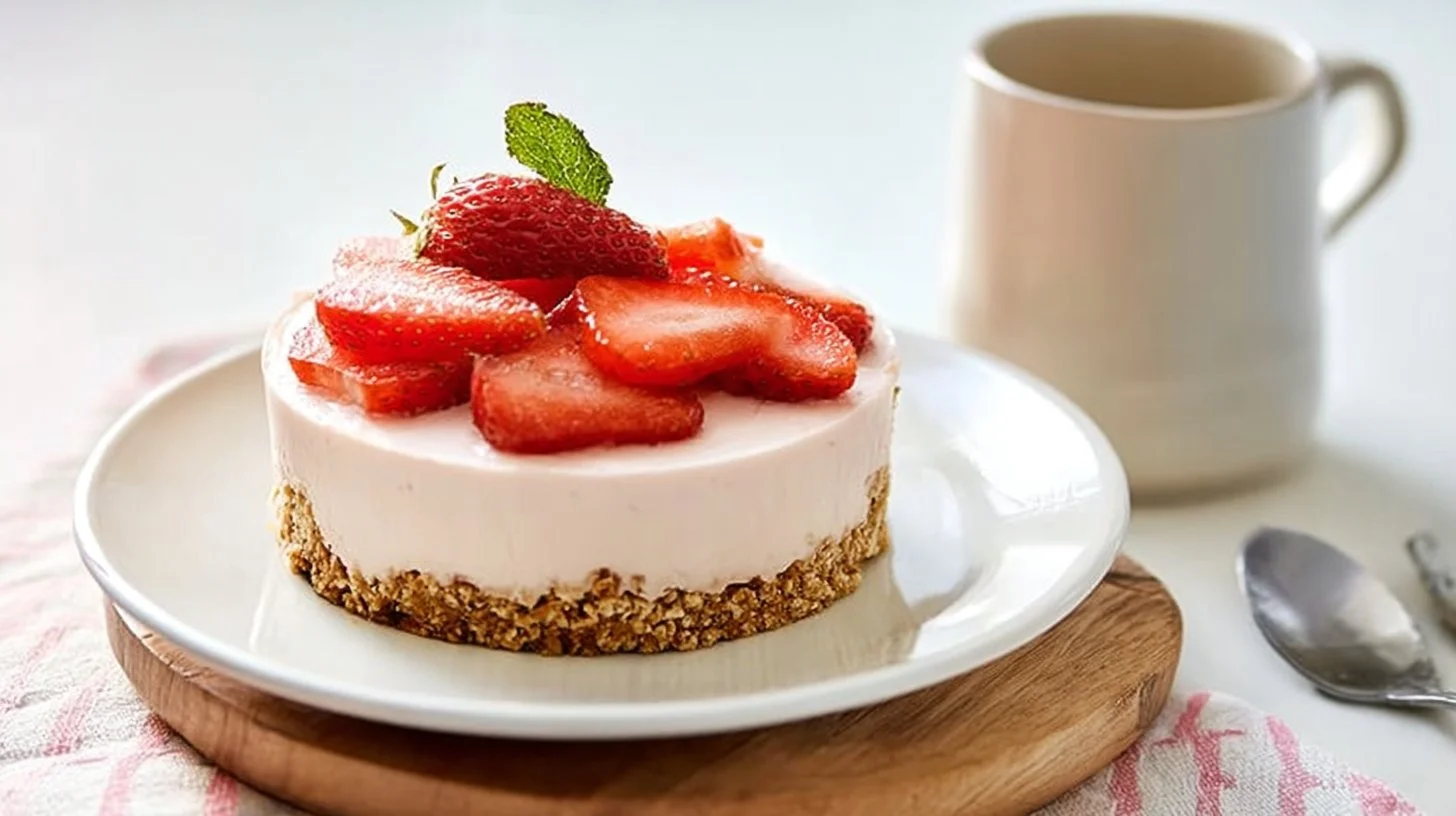 Découvrez notre Gourmand Cheesecake aux Fraises Speculoos Sans Cuisson