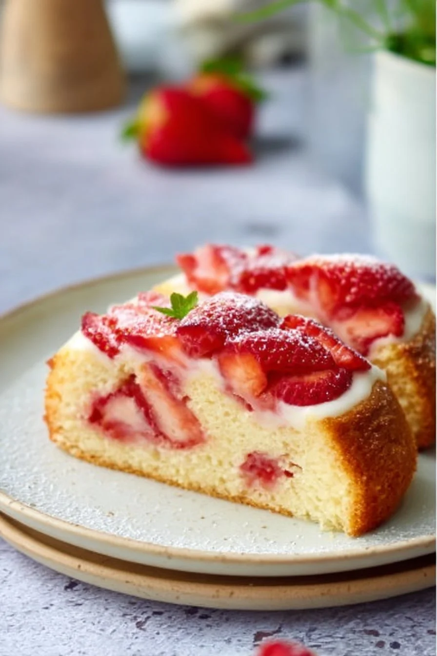 Gâteau aux fraises et citron vert