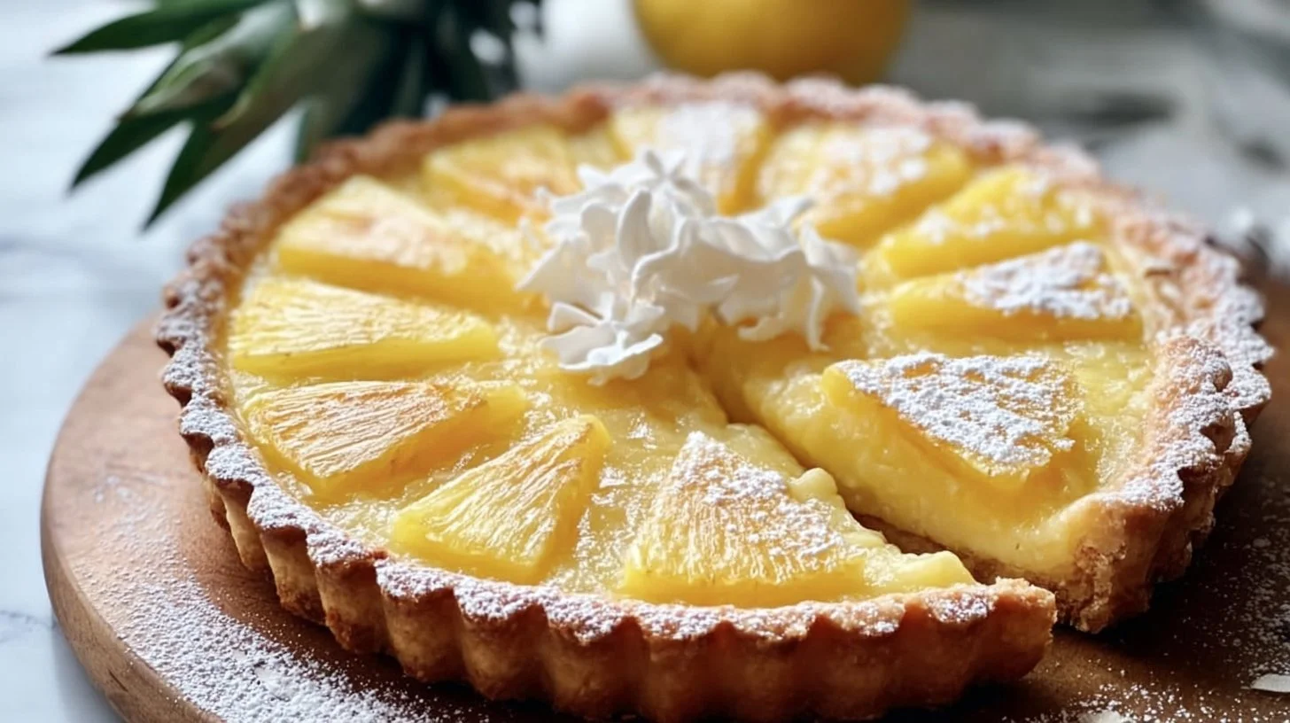 Tarte au lait de coco et ananas