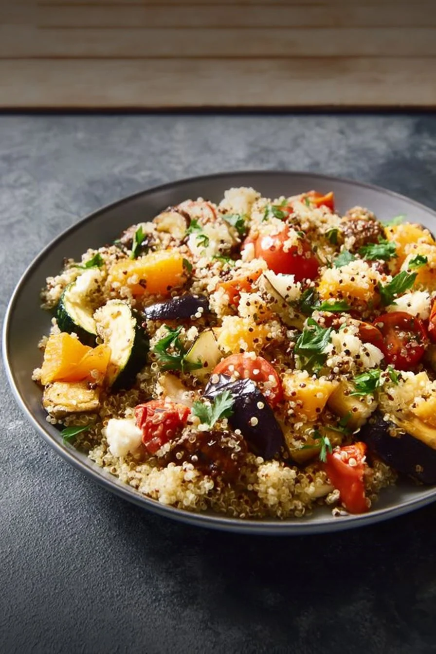Salade de quinoa aux légumes rôtis