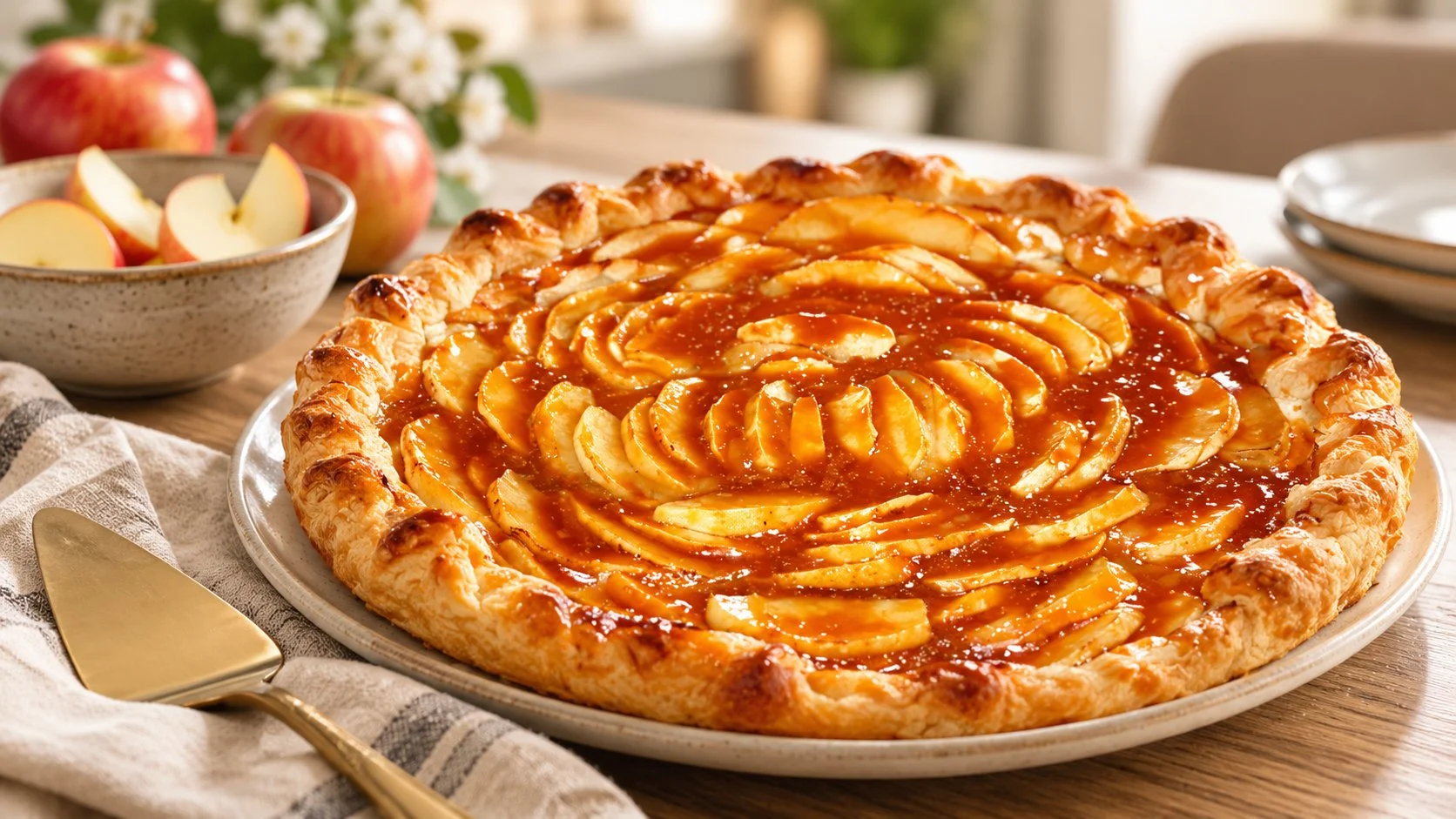 Recette Tarte aux pommes et caramel beurre salé – 750g.com